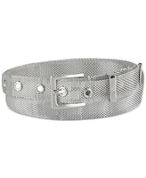 Calvin Klein Women's Thin Minimalist Metallic Mesh Dress Belt