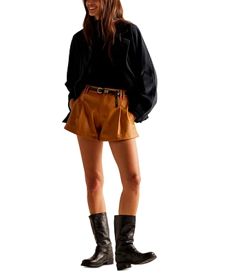 Free People Women's Reign Faux-Leather Shorts