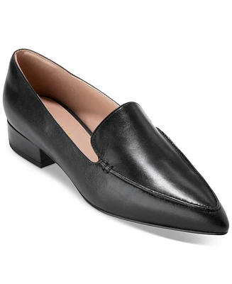 Cole Haan Women's Valantina Pointed Toe Block Heel Loafers