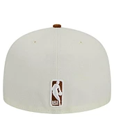 New Era Men's Cream/Brown Boston Celtics 2-Tone Corduroy Visor 59FIFTY Fitted Hat