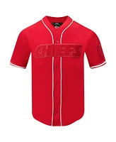 Pro Standard Men's Red Kansas City Chiefs Triple Tonal Mesh Button-Up Shirt