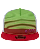 New Era Men's Red San Francisco Giants Neon Horizon A-Frame Trucker 9FIFTY Snapback Hat