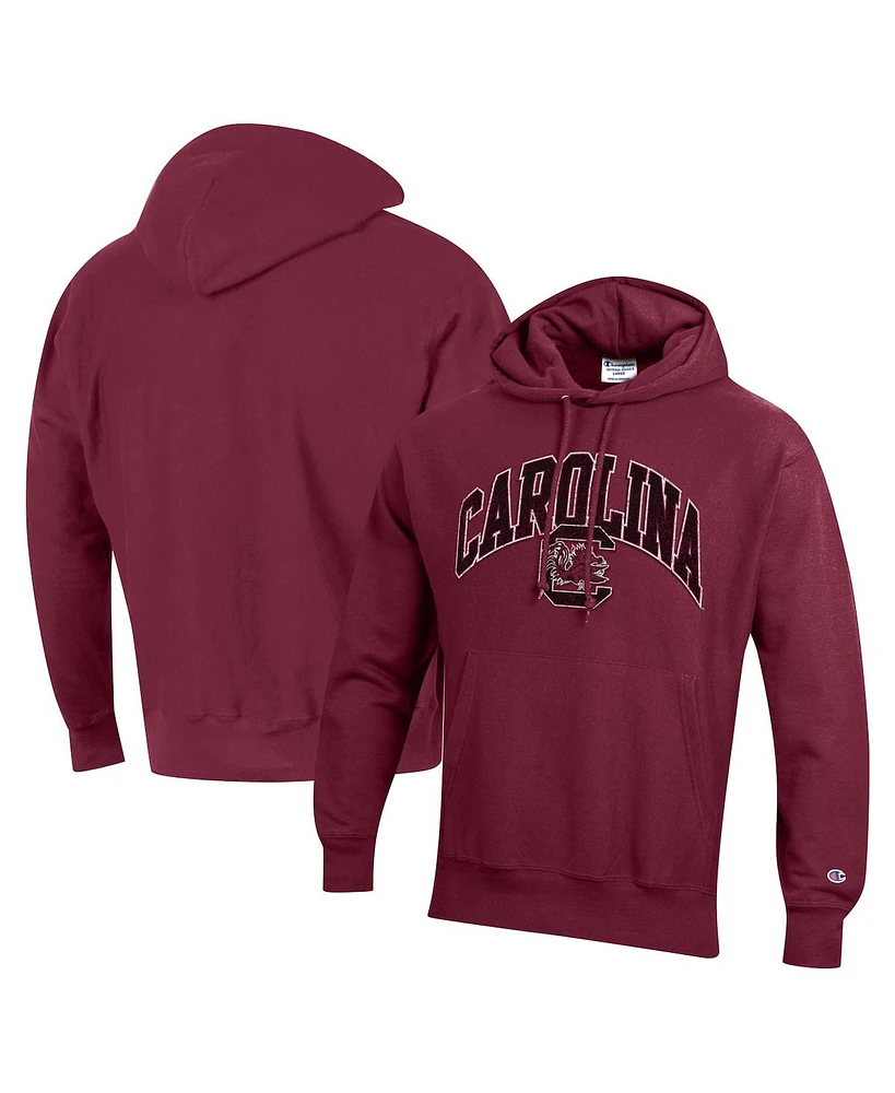 Champion Men's Garnet South Carolina Gamecocks Vault Late Night Reverse Weave Pullover Hoodie