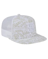 New Era Men's White San Francisco Giants Logo Dunes A-Frame Trucker 9FIFTY Snapback Hat