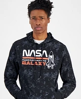 Hybrid Men's Nasa Space Shuttle Blueprint Regular-Fit Printed Fleece Hoodie