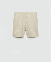 Mango Men's Herringbone Bermuda Shorts