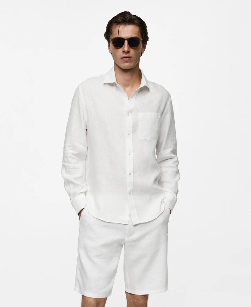 Mango Men's Linen Classic Fit Shirt