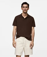 Mango Men's Textured Cotton Polo Shirt