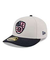 New Era Men's Black Milwaukee Brewers 2024 Fourth of July Low Profile 59FIFTY Fitted Hat