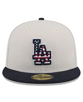 New Era Men's Black Los Angeles Dodgers 2024 Fourth of July 59FIFTY Fitted Hat