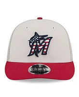 New Era Men's Red Miami Marlins 2024 Fourth of July Trucker Low Profile 9FIFTY Snapback Hat