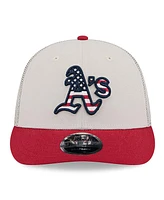 New Era Men's Red Oakland Athletics 2024 Fourth of July Trucker Low Profile 9FIFTY Snapback Hat