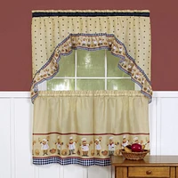 GoodGram Happy Chef Rod Pocket Kitchen Curtain Tier & Swag Valance Set