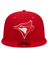 New Era Men's Red Toronto Blue Jays Logo 59FIFTY Fitted Hat