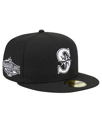 New Era Men's Black Seattle Mariners Logo 59FIFTY Fitted Hat
