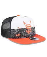 New Era Men's White/Orange San Francisco Giants Team Foam Front A-Frame Trucker 9FIFTY Snapback Hat