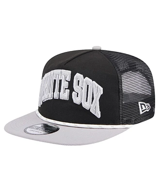 New Era Men's Black Chicago White Sox Throwback Meshback Golfer Hat