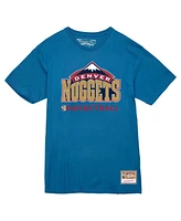 Mitchell & Ness Men's Blue Denver Nuggets Hardwood Classics Vintage-like T-Shirt