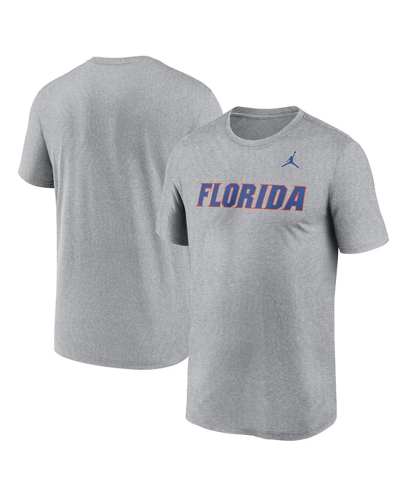 Jordan Men's Heather Gray Florida Gators Primetime Legend Wordmark T-Shirt