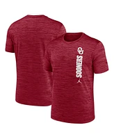 Jordan Men's Crimson Oklahoma Sooners 2024 Sideline Velocity Performance T-Shirt