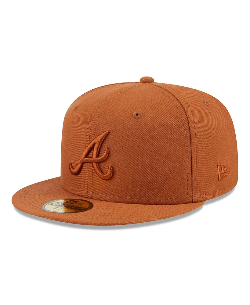 New Era Men's Brown Atlanta Braves Spring Color 59FIFTY Fitted Hat