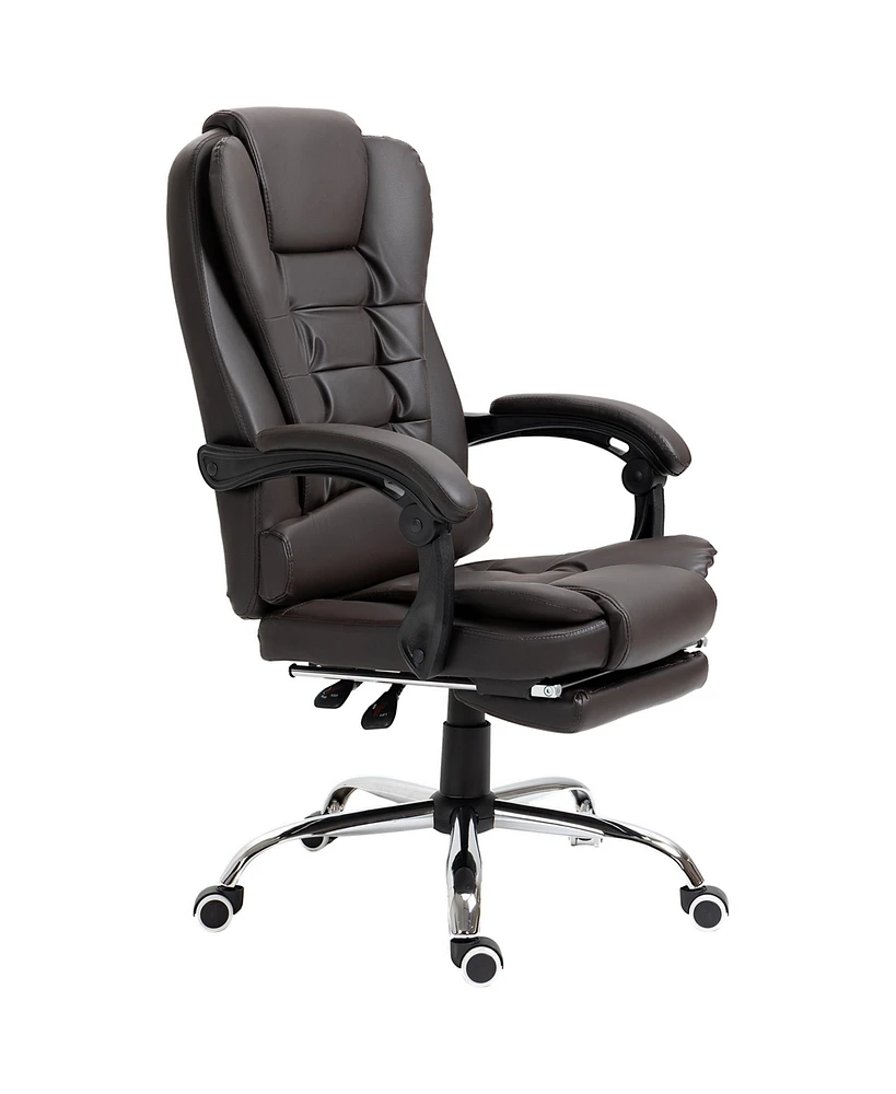 Homcom Executive Office Chair with Footrest, Padded Armrests,