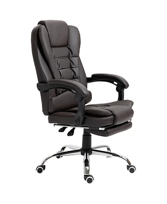 Homcom Executive Office Chair with Footrest, Padded Armrests,