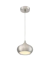 Possini Euro Design Holland Satin Nickel Mini Pendant Lighting 7 1/2" Wide Modern Industrial Led Silver Shade Fixture for Dining Room House Entryway B