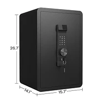 Movable, Detachable Shelf, Dual Alarm Safe with 3-Way Entry