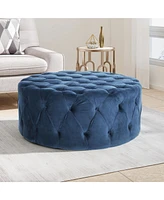 Streamdale Furniture Luxurious Velvet Button-Tufted Ottoman Modern Glamour for Any Decor