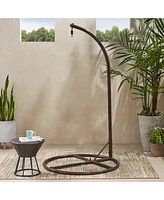 Streamdale Furniture Free-Standing Iron Hammock Chair Stand for Indoor-Outdoor Use