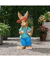 Simplie Fun Cast Stone Rabbit Planter Liven up Your Outdoor Oasis