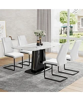 Simplie Fun Ultra Modern Dining Table Glamour and Comfort for Your Space