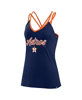 Fanatics Women's Navy Houston Astros Go For It Strappy V-Neck Tank Top