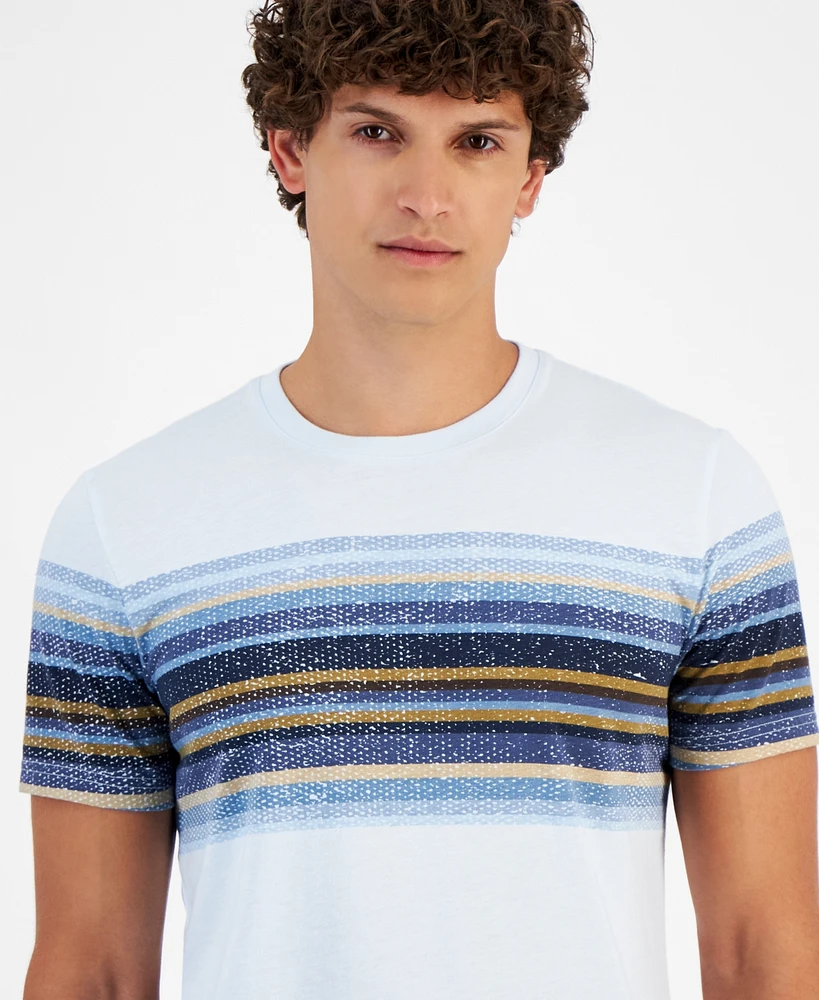 Sun + Stone Men's Rugged Short Sleeve Crewneck Chest-Stripe T-Shirt, Created for Macy's