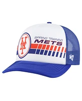 '47 Brand Men's White/Royal New York Mets 2024 Spring Training Foam Trucker Adjustable Hat