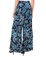 CeCe Women's Printed Side-Overlap Tie-Waist Pants