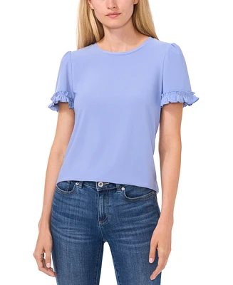 CeCe Women's Short-Sleeve Ruffle-Cuff Knit Top