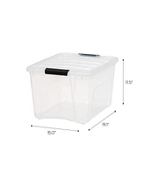 Iris 4 Pack 40qt Clear View Plastic Storage Bin with Lid and Secure Latching Buckles