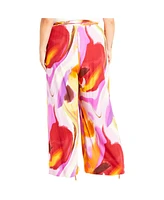 City Chic Women's Esme Print Wide Leg Pant