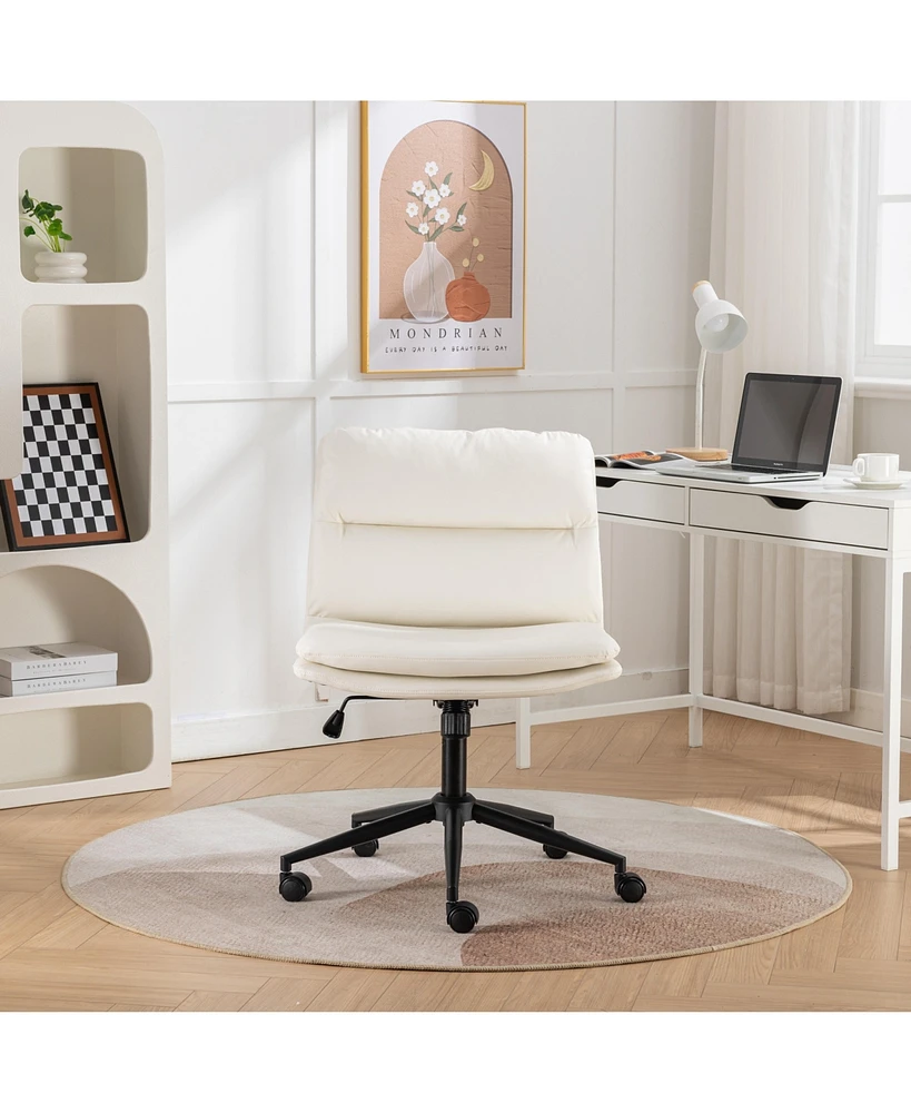 Simplie Fun Adjustable and Swivel Criss-Cross Office Chair with Wide Seat