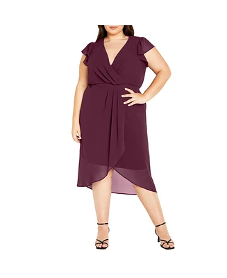 City Chic Women's Wrap Swing Dress