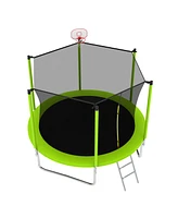 Streamdale Furniture 10FT Trampoline with Safety Enclosure and Basketball Hoop