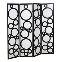 Streamdale Furniture Arvada 4-Panel Wood Room Divider with Circle Pattern