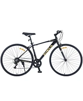 Simplie Fun Versatile 7-Speed Hybrid Road Bike with Aluminum Alloy Frame and C-Brakes