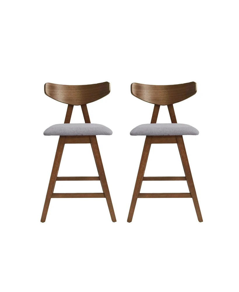 Simplie Fun Mid-Century Mod Counter Stools Retro Splayed Legs, Upholstered Comfort