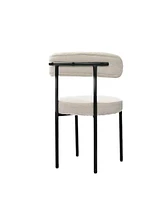 Modern Velvet Comfort Accent Dining Chair (Set of 2, White, 14.96x14.50x30.90in)