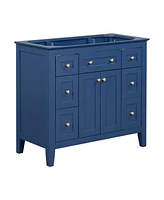 Modern Bathroom Vanity with Large Storage Space in Mdf Wood & Solid Wood