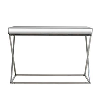 Modern Glam Console Table with Mirror Finished Tabletop and Silver Accents