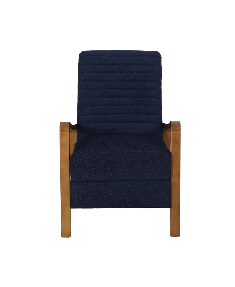 Simplie Fun Contemporary Push-Back Recliner with Channel Stitching and Rubberwood Frame